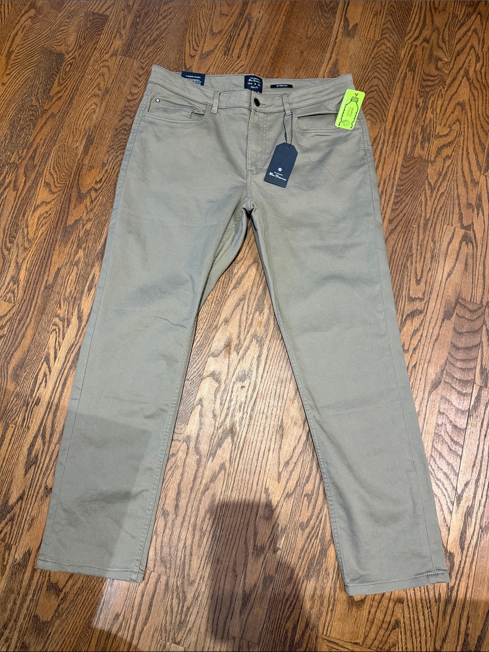 Ben Sherman Slim Straight Chinos in Olive Green